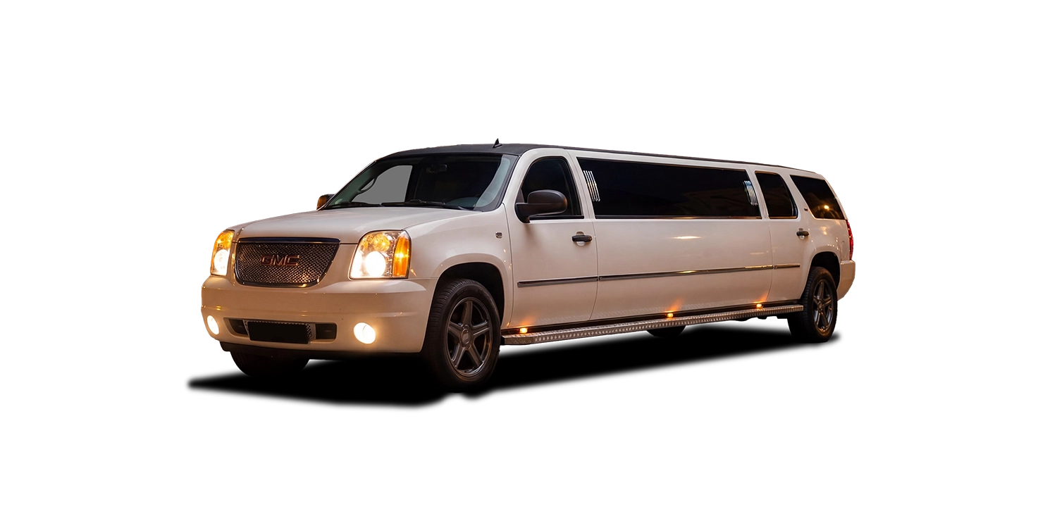 GMC Yukon Stretch-Limousine (White, 8 Pax) freigestellt