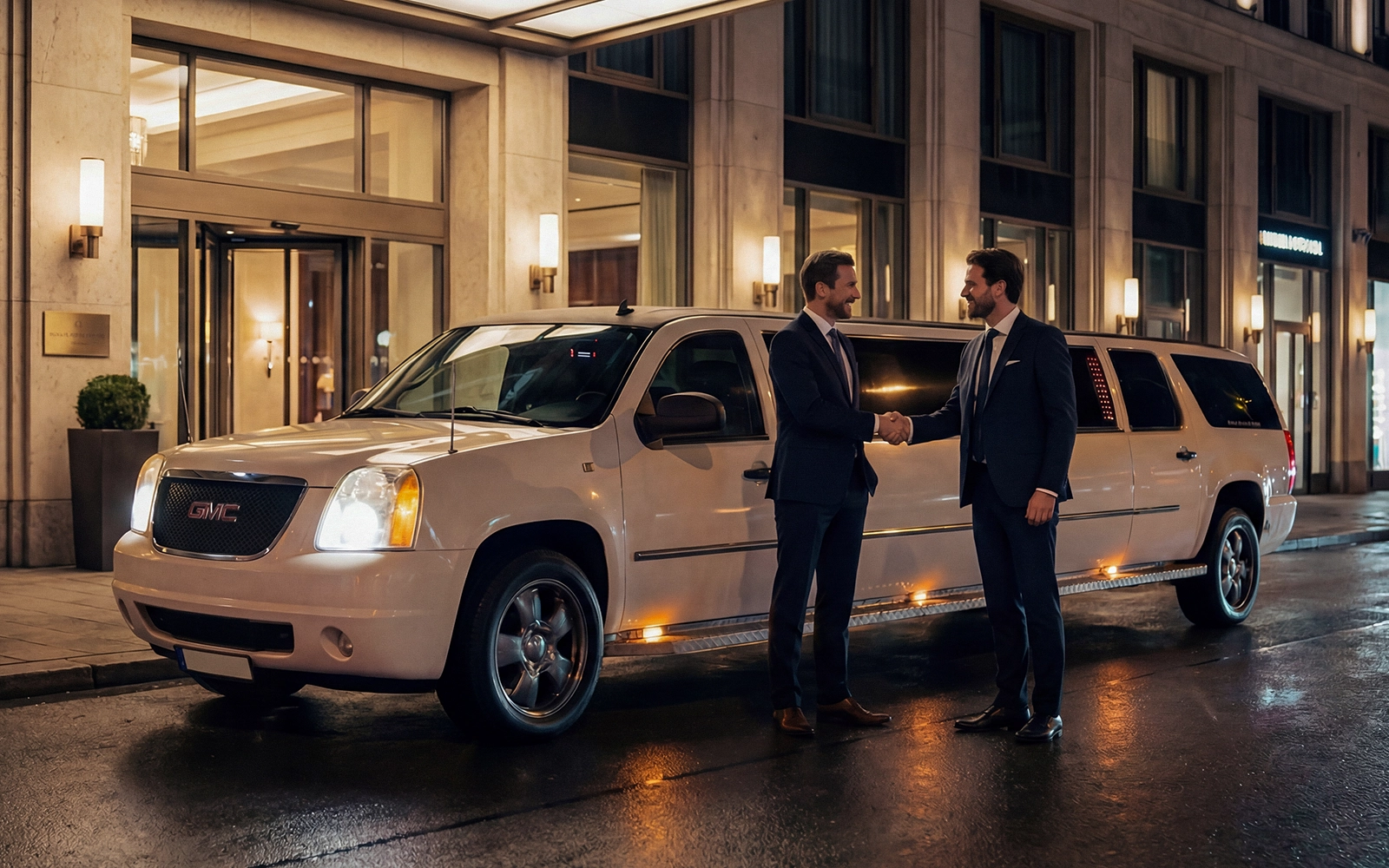 GMC Yukon Stretch-Limousine (White, 8 Pax) – Highlight 1