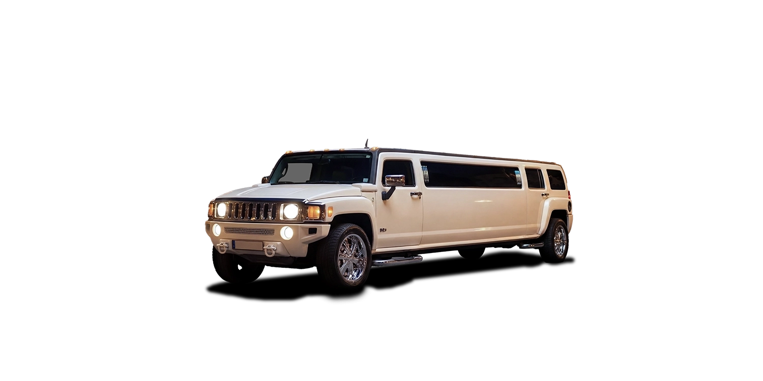 H3 Stretch-Limousine (White, 8 Pax) freigestellt
