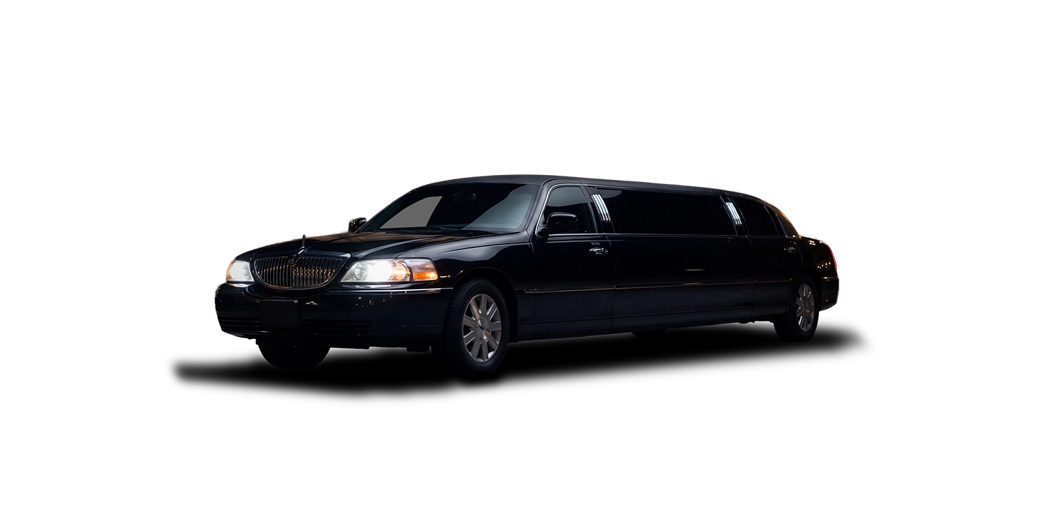 Town Car Stretch-Limousine (Black, 8 Pax) freigestellt