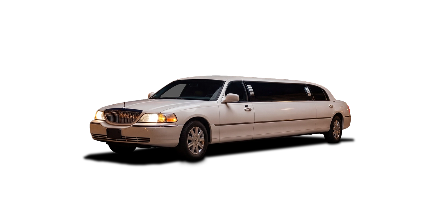 Town Car Stretch-Limousine (White, 8 Pax) freigestellt